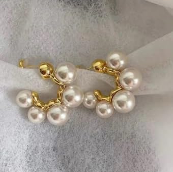 1 Pair Sweet Simple Style Heart Shape Inlay Alloy Rhinestones Pearl Drop Earrings - Raze Official