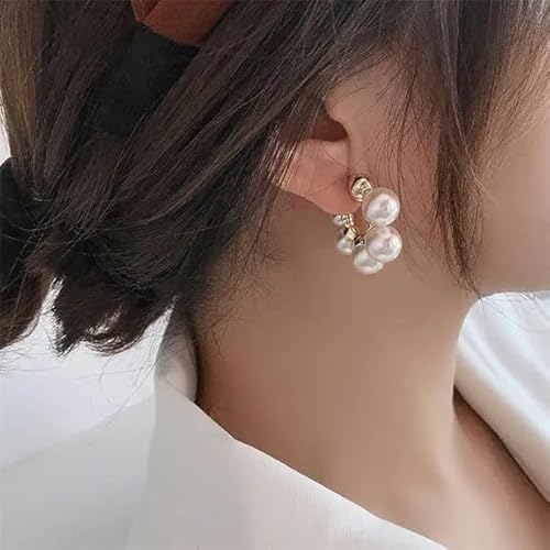 1 Pair Sweet Simple Style Heart Shape Inlay Alloy Rhinestones Pearl Drop Earrings - Raze Official