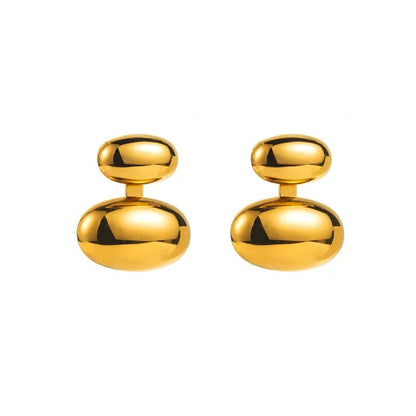 Dual stone 18k gold plated ear stud - Raze Official